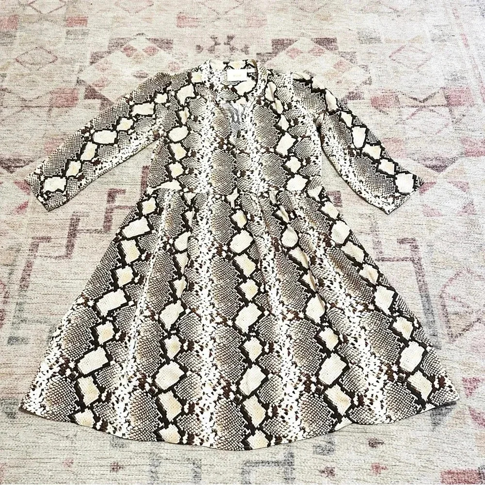 Maeve by Anthropologie Juno Snake Print Dress size XS Extra Small - Picture 6 of 16
